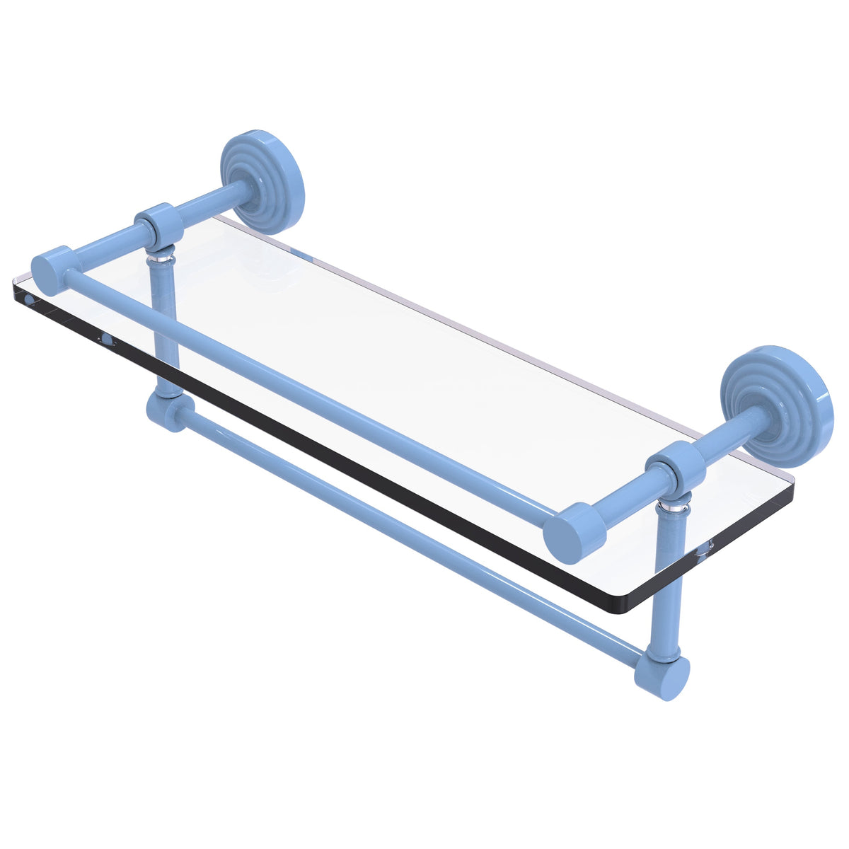 Allied Brass 16 in. x 5 in. x 5 in. Clear Glass Bathroom Shelf with Towel Bar – Oil Rubbed Bronze
