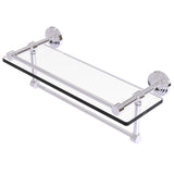 Allied Brass 16 in. L x 5 in. H x 5 in. W Gallery Clear Glass Bathroom Shelf with Towel Bar, Polished Nickel