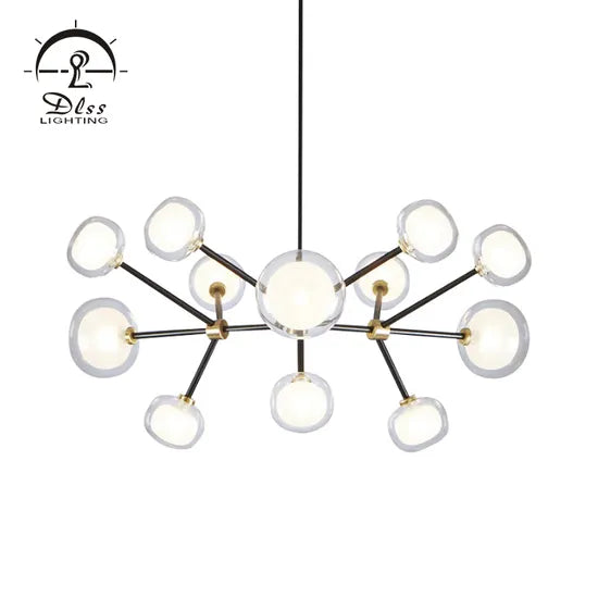 DLSS Lighting White Bubble Ball and Imagic Globle Glass Chandelier Lamp with Pendant Lighting