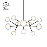 DLSS Lighting White Bubble Ball and Imagic Globle Glass Chandelier Lamp with Pendant Lighting