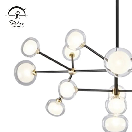 DLSS Lighting White Bubble Ball and Imagic Globle Glass Chandelier Lamp with Pendant Lighting