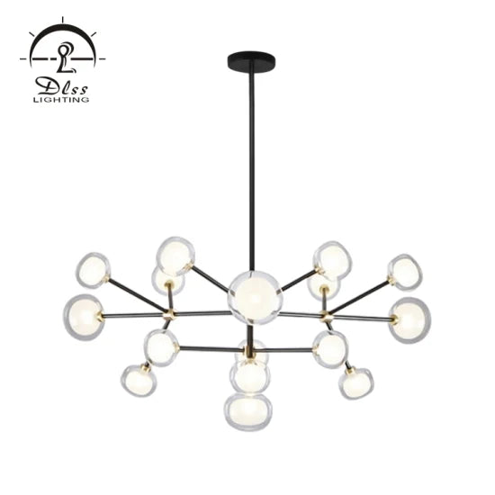 DLSS Lighting White Bubble Ball and Imagic Globle Glass Chandelier Lamp with Pendant Lighting