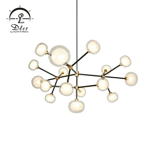 DLSS Lighting White Bubble Ball and Imagic Globle Glass Chandelier Lamp with Pendant Lighting