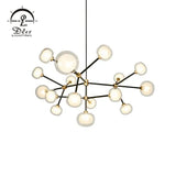 DLSS Lighting White Bubble Ball and Imagic Globle Glass Chandelier Lamp with Pendant Lighting