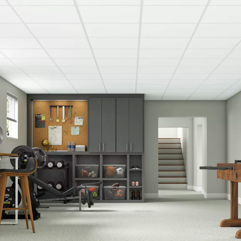 Armstrong Ceilings Easy Elegance Flat Panels, White/Black, 24" x 48" or 24" x 24", Square Lay-In 15/16" Drop Ceiling Tiles