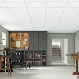 Armstrong Ceilings Easy Elegance Flat Panels, White/Black, 24" x 48" or 24" x 24", Square Lay-In 15/16" Drop Ceiling Tiles