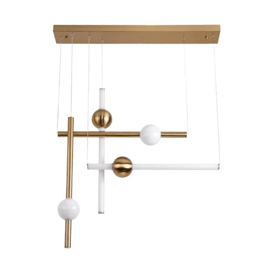 Dlsslighting Wholesale Manufacture LED Tube Glass Brass Pendant Lamp