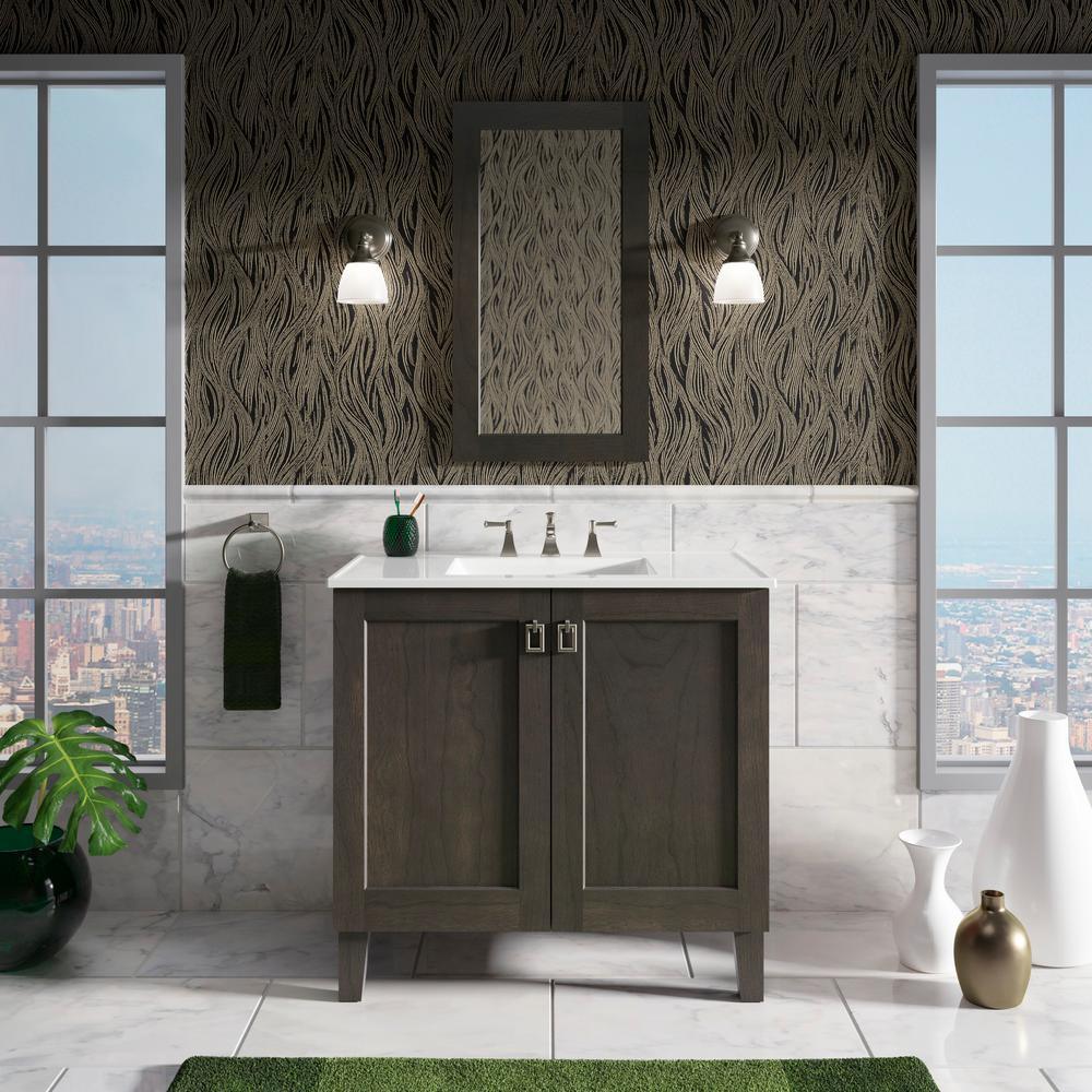 Ceramic/Impressions 37 in. Vitreous China Vanity Top with Basin in White Impressions - Super Arbor