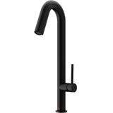 Oakhurst LED Light Pull-Down Single Handle Kitchen Faucet in Matte Black - Super Arbor