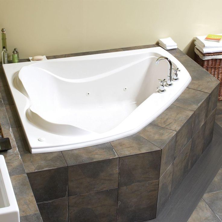 Cocoon 60 in. Acrylic End Drain Corner Drop-in Whirlpool Bathtub in White