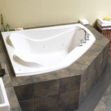 Cocoon 60 in. Acrylic End Drain Corner Drop-in Whirlpool Bathtub in White