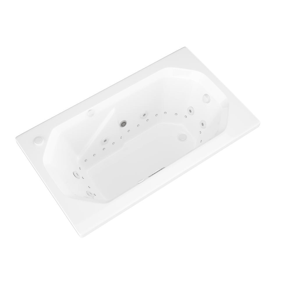 Onyx Diamond Series 5 ft. Right Drain Rectangular Drop-in Whirlpool and Air Bath Tub in White - Super Arbor