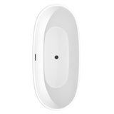 Juno 71 in. Acrylic Flatbottom Bathtub in Matte White with Matte Black Trim - Super Arbor