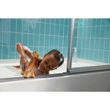 Prevail 59-3/8 in. x 56-3/8 in. Framed Sliding Tub/Shower Door in Silver with Handle - Super Arbor