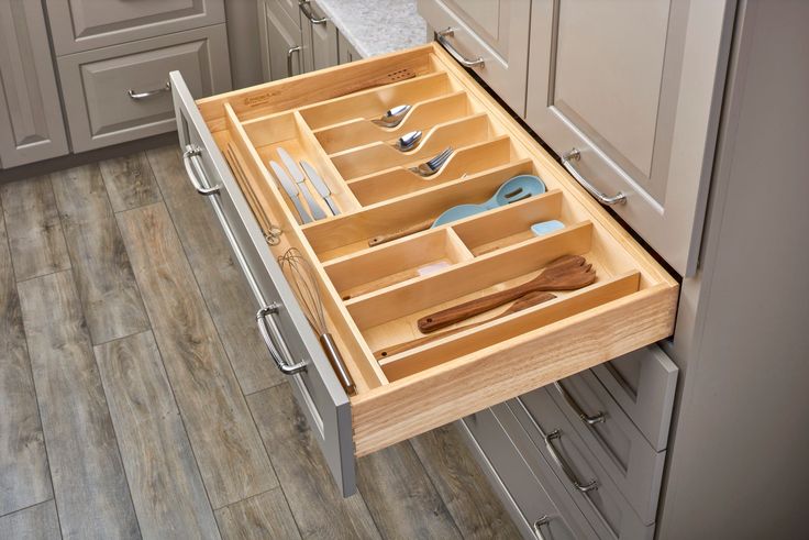 Rev-A-Shelf 22-in x 18.5-in Wood Cutlery Insert Drawer Organizer