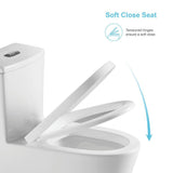 1-Piece Dual Flush 1.2 GPF/0.8 GPF Elongated High Efficiency Skirted Toilet All-in-One Toilet in White Seat Included - Super Arbor