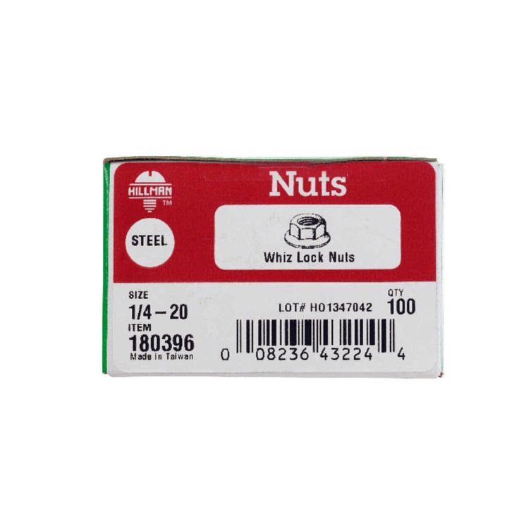 Hillman 1/4 in. Zinc-Plated Steel USS Whiz Lock Nut 100 pk