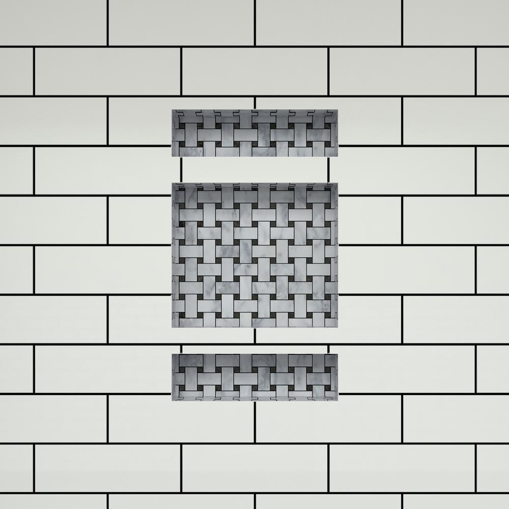 Redi Niche 16 in. x 26 in. Triple Shower Niche Set in Black - Super Arbor
