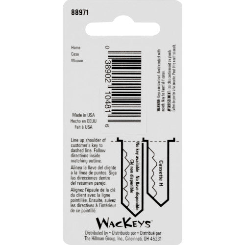 Hillman WacKey Home House/Office Universal Key Blank, Single – Schlage SC1/68