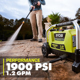 RYOBI 1900 PSI 1.2 GPM Cold Water Wheeled Electric Pressure Washer