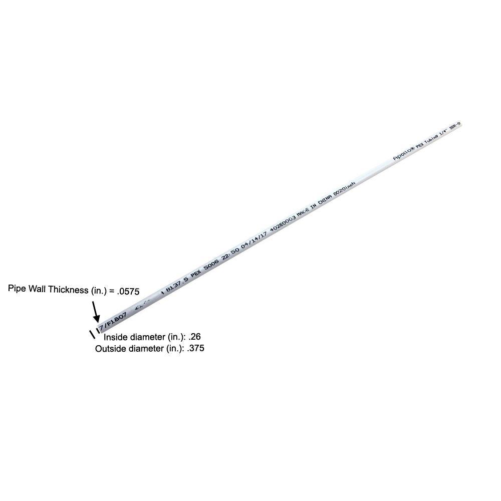 1/4 in. (3/8 in. ) x 2 ft. White PEX Pipe - Super Arbor
