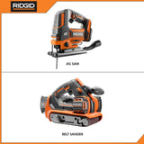 18-Volt Cordless 2-Tool Combo Kit with OCTANE Brushless Jig Saw and Brushless 3 in. x 18 in. Belt Sander (Tools Only) - Super Arbor