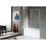 Raymore 60 in. x 62 in. Frameless Sliding Bathtub Door in Polished Chrome - Super Arbor