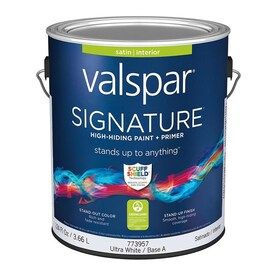 Valspar Signature Ultra White/Base A Satin Latex Tintable Paint (Actual Net Contents: 124-fl oz)