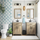 Style Selections Dolton 24-in Natural Oak Undermount Single Sink Bathroom Vanity with White Engineered Marble Top (Mirror Included)