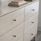 Modern 1-3/16 in. (30mm) Matte Black with Rustic Pine Wood Cabinet Knob - Super Arbor