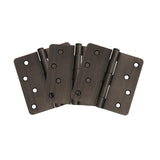 4 in. x 5/8 in. Radius Satin Nickel Door Hinge Value Pack (3 per Pack) - Super Arbor