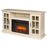 Edenfield 48 in. Freestanding Infrared Electric Fireplace TV Stand in Aged White - Super Arbor