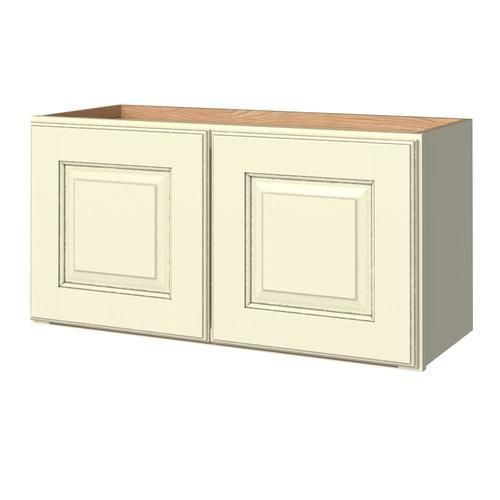 allen + roth Annscroft 30-in W x 15.125-in H x 12-in D Hazelnut Maple Door Wall Semi-Custom Cabinet