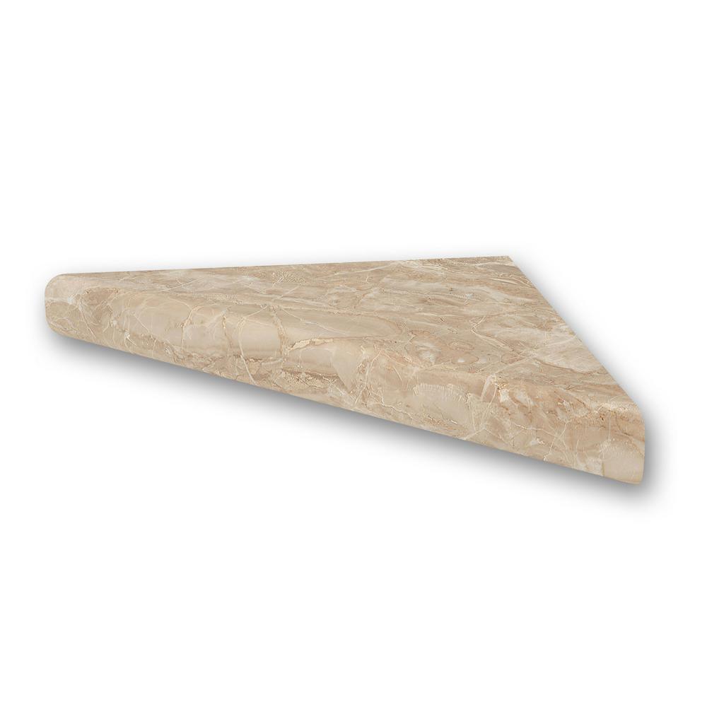 15 in. Corner Shelf Niche in Calacatta White - Super Arbor