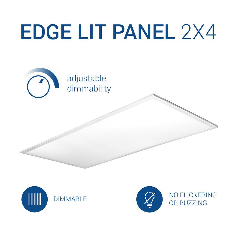 2 ft. x 4 ft. White Integrated LED Dimmable Edge Lit Panel, 5000K (4-Pack) - Super Arbor