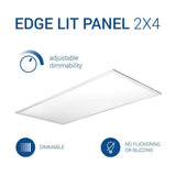2 ft. x 4 ft. White Integrated LED Dimmable Edge Lit Panel, 5000K (4-Pack) - Super Arbor