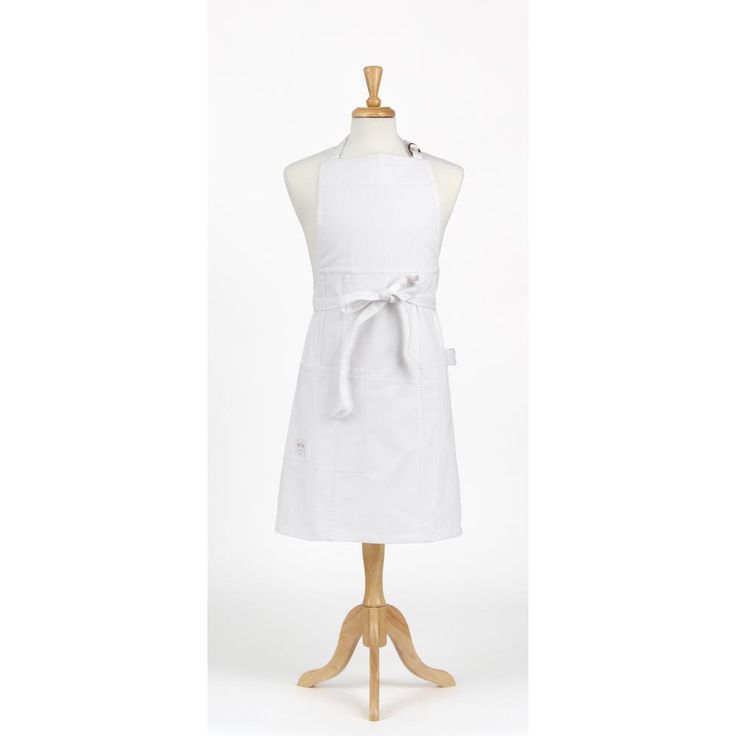 Durable Denim Adult Butcher Apron, White