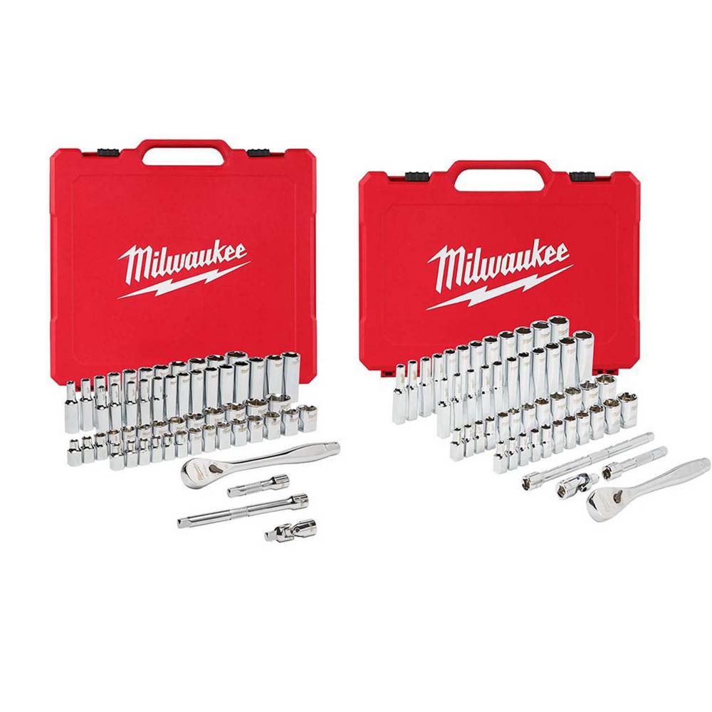 3/8 in. and 1/4 in. Drive SAE/Metric Ratchet and Socket Mechanics Tool Set (106-Piece) - Super Arbor