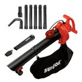 Sun Joe 250 MPH 440 CFM 14 Amp Electric Handheld Blower/Vacuum/Mulcher with Gutter Attachment in Red (Factory Refurbished)