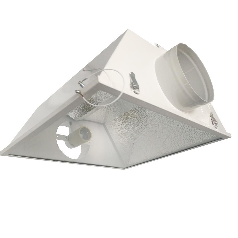 Large Air Cooled with 6 in. Duct and Glass Panel Grow Light Reflector for up to 1000-Watt - Super Arbor