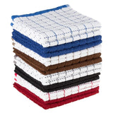 Multi Windowpane Pattern Cotton Kitchen Towels (Set of 16)