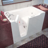 Rampart Nova Heated 5 ft. Walk-in Whirlpool Bathtub with 6 in. Tile Easy Up Adhesive Wall Surround in White - Super Arbor