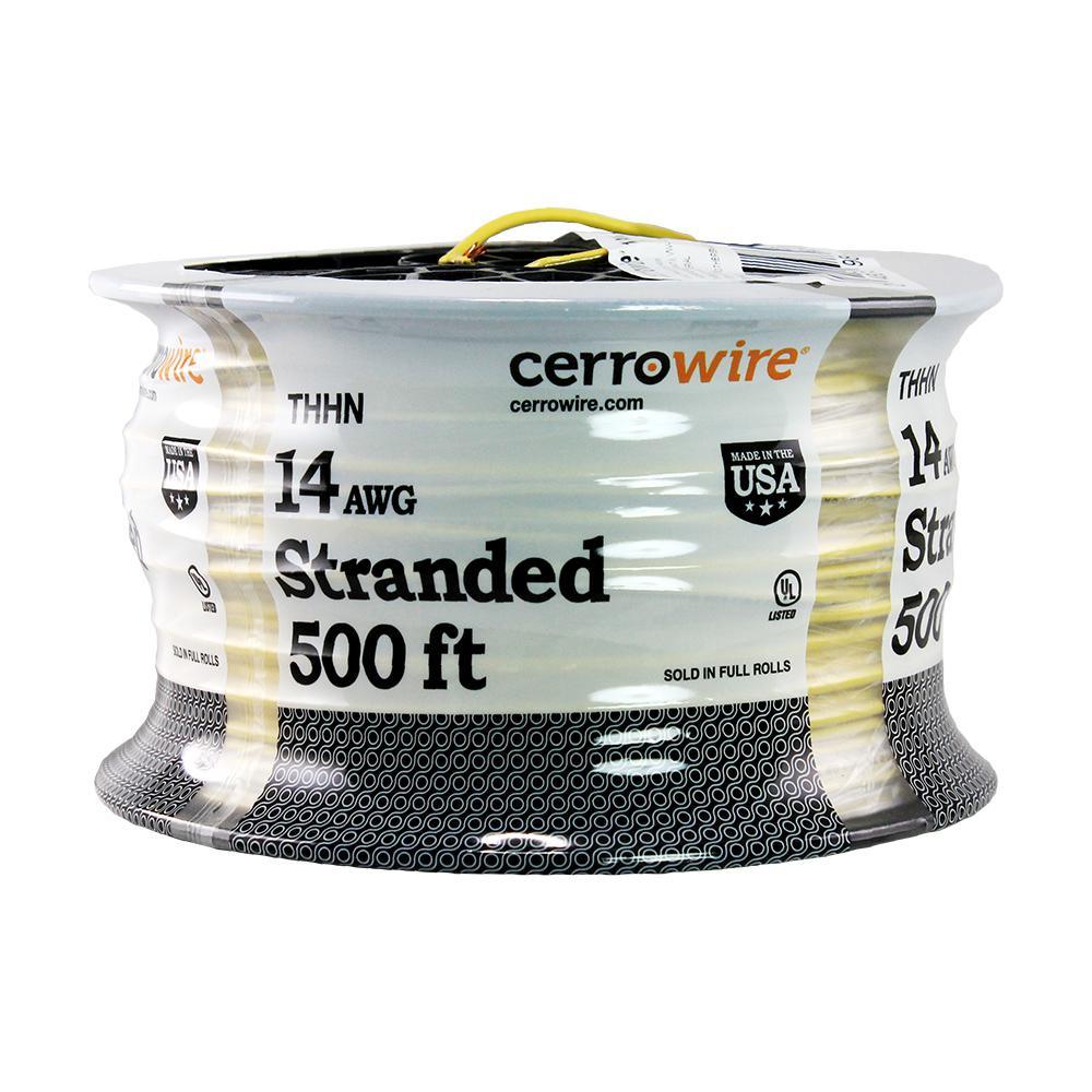 500 ft. 14/1 White Stranded THHN Wire - Super Arbor