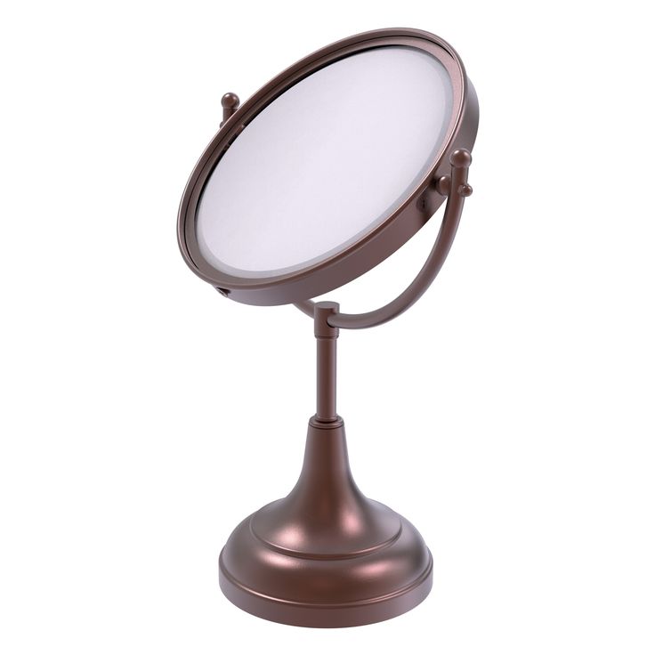 Allied Brass 8-in x 15-in Matte White Double-Sided Magnifying Countertop Vanity Mirror