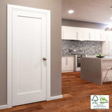 30 in. x 80 in. x 1-3/8 in. Shaker White Primed 1-Panel Solid Core Wood Interior Slab Door - Super Arbor