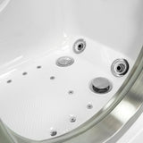 Deluxe 55 in. Acrylic Walk-In Whirlpool and Air Bath Bathtub in White, Fast Fill Faucet, Heated Seat, RHS Dual Drain - Super Arbor