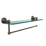 Waverly Place 16 in. L  x 5 in. H  x 5 in. W Paper Towel Holder with Clear Glass Shelf in Satin Nickel - Super Arbor