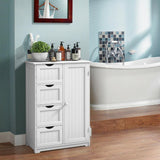 Decora Ready to Assemble 12 in. x 32 in. x 22 in. Wooden 4-Drawer Bath Cabinet Storage Cupboard with 2-Shelves in White - Super Arbor