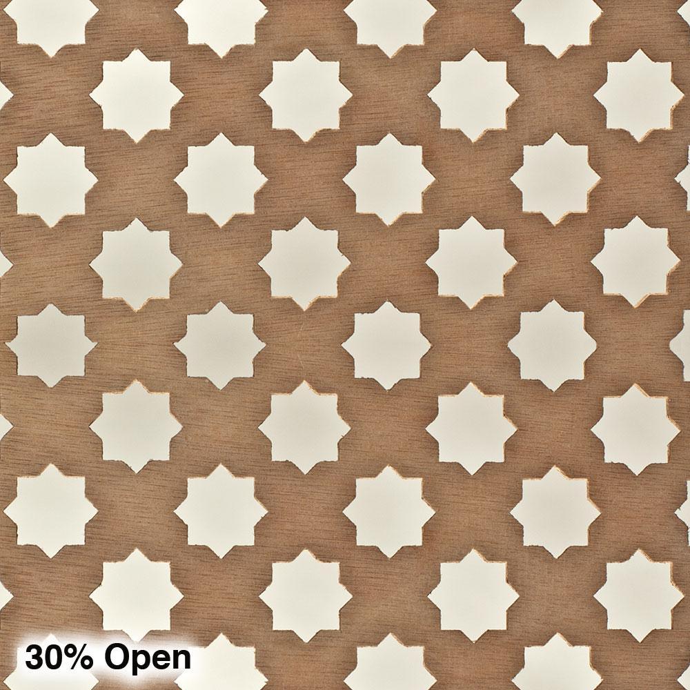 72 in. x 24 in. x 1/8 in. Unfinished Star Decorative Perforated Paintable MDF Screening Panel Insert - Super Arbor