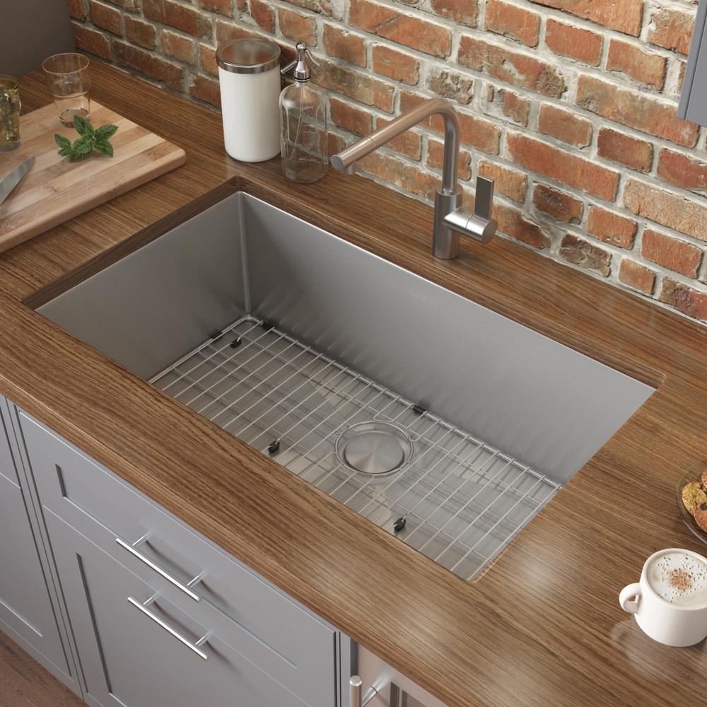 Undermount Stainless Steel 32 in. Single Bowl Kitchen Sink 16-Gauge - Super Arbor